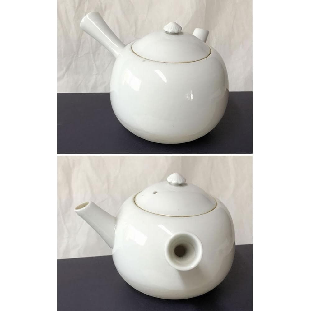 e2988 如阿弥 白磁 煎茶急須 柴田如阿弥 急須 横手急須 茶道具 煎茶道具