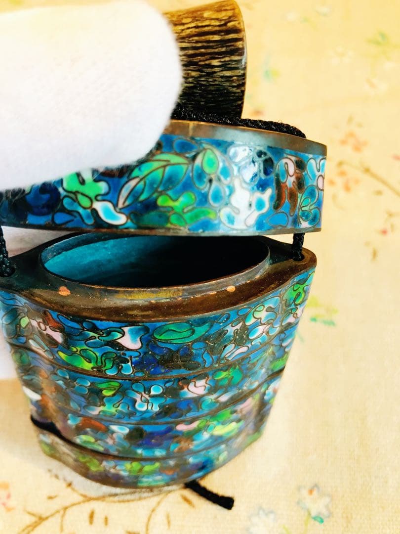 七宝焼 印籠　小物入　根付け