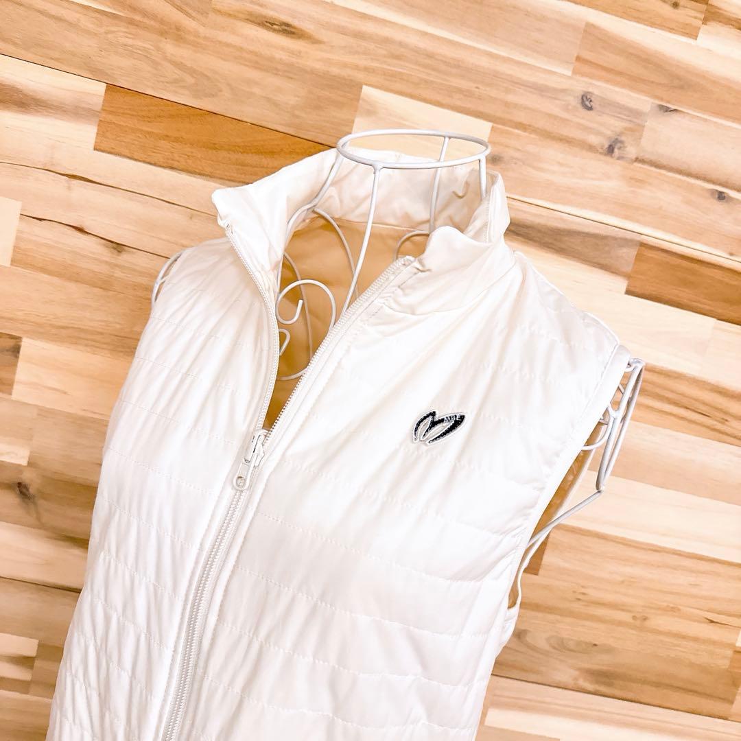 【マスターバニーエディション】キルティング リブ切り替え 中綿ベスト ゴルフ 白