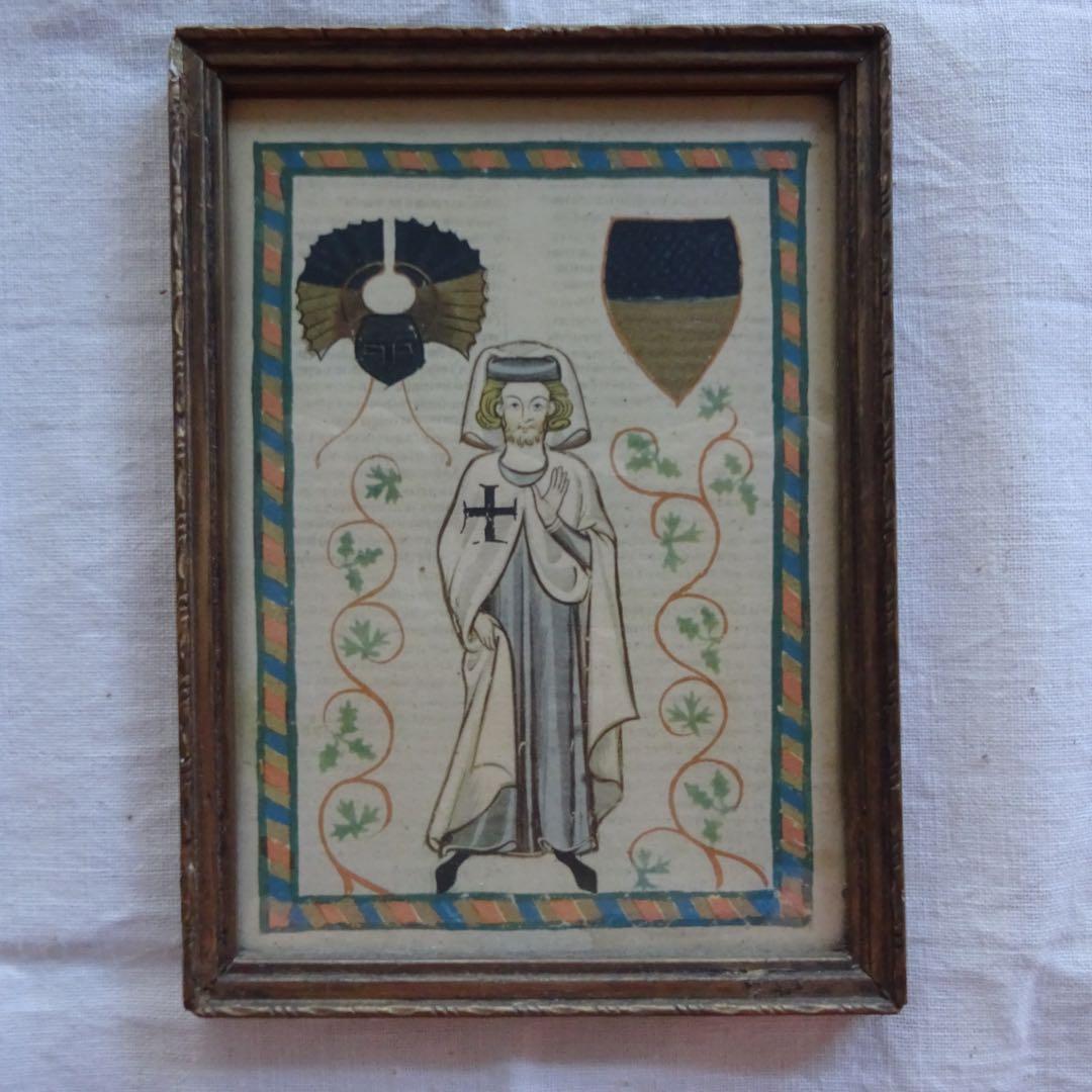 アンティーク 額 フレーム ブロカント マネッセ写本 ホーリーカード 蚤の市