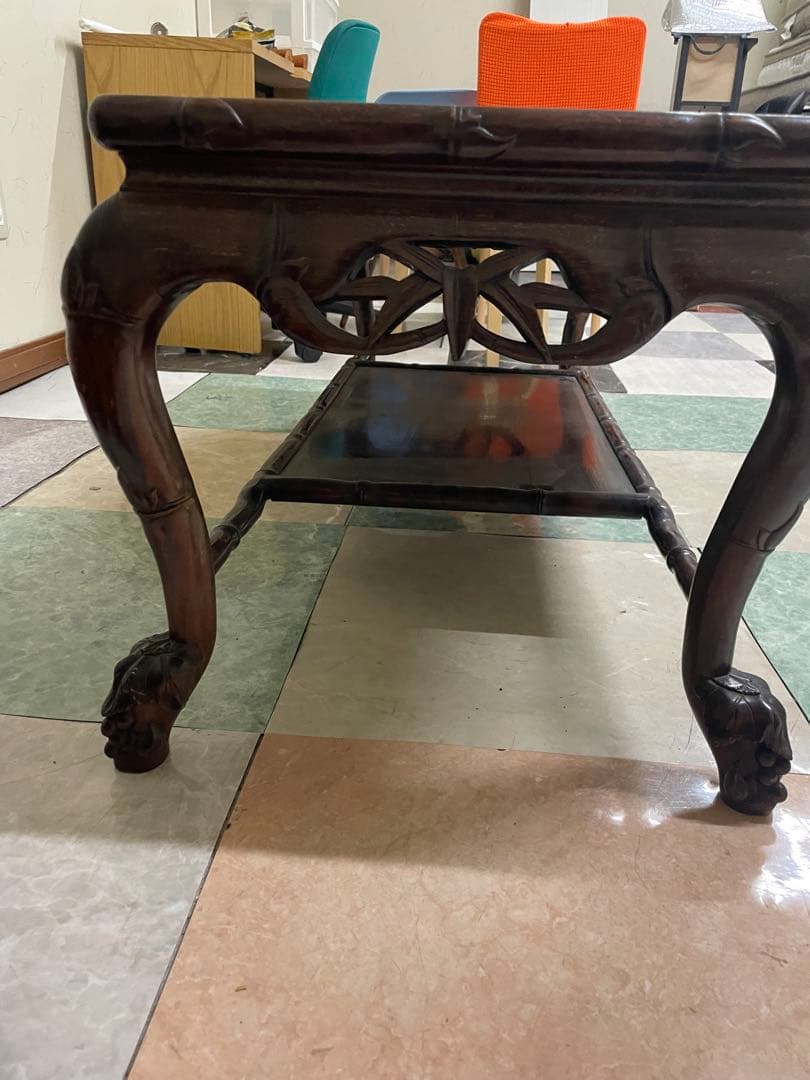 s*e様 アジアン家具 木製彫刻チェア 2脚セットセンターテーブル