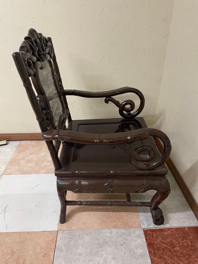 s*e様 アジアン家具 木製彫刻チェア 2脚セットセンターテーブル