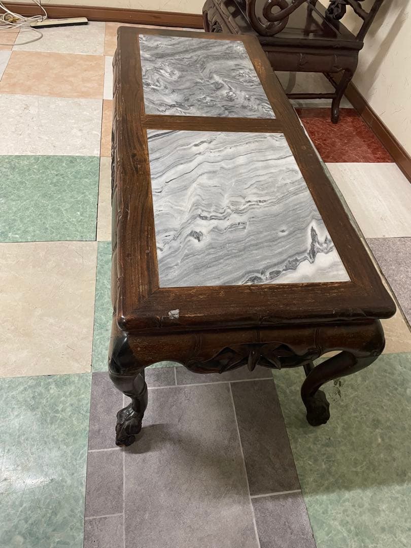 s*e様 アジアン家具 木製彫刻チェア 2脚セットセンターテーブル