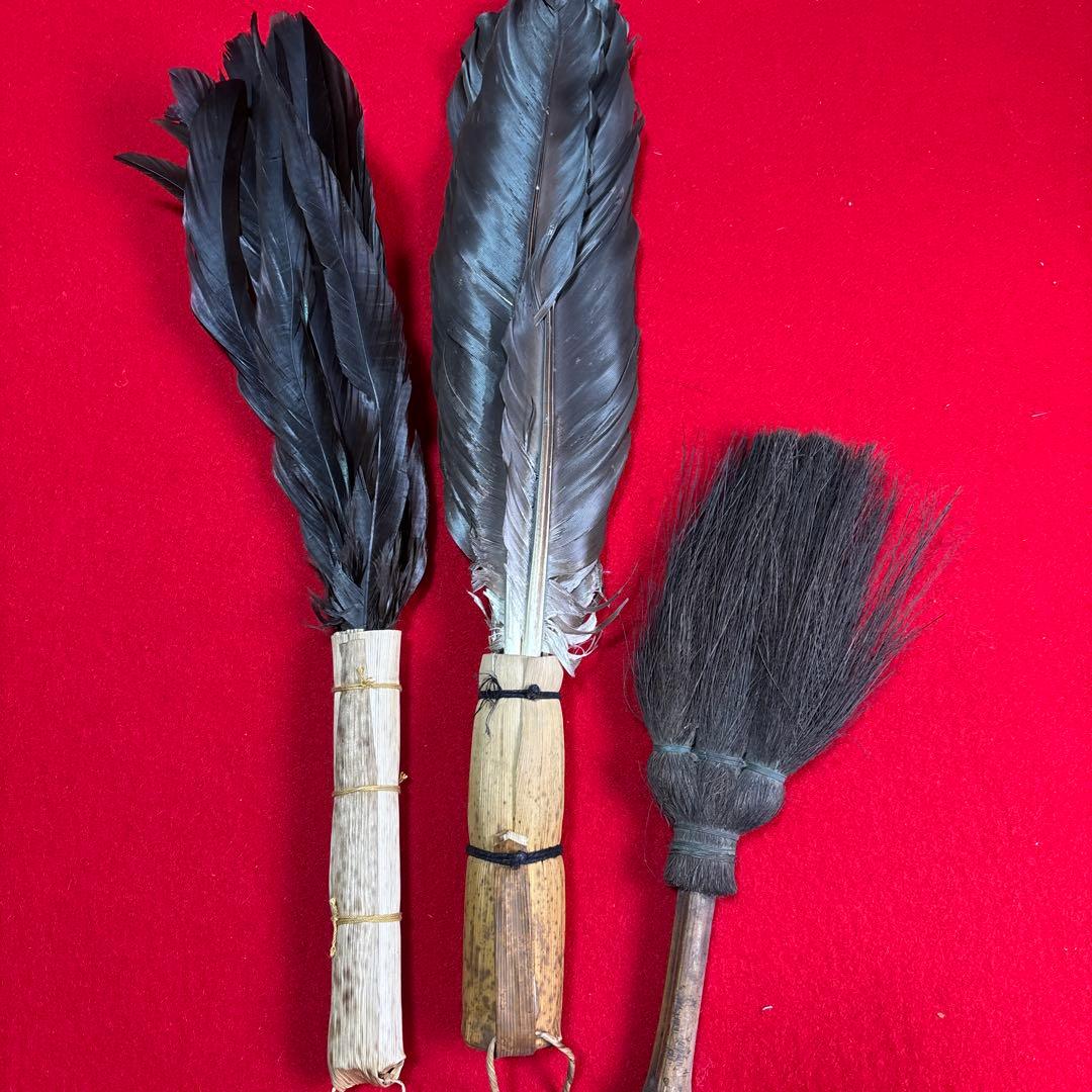 羽箒 茶道具 羽ぼうき　座掃　まとめ　長さ約39cm