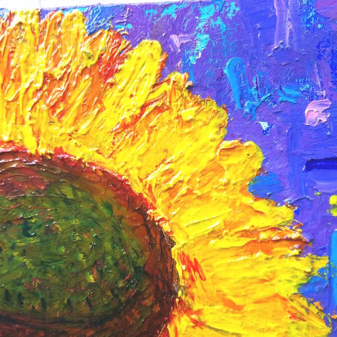 油絵　専用　ひとつのひまわり