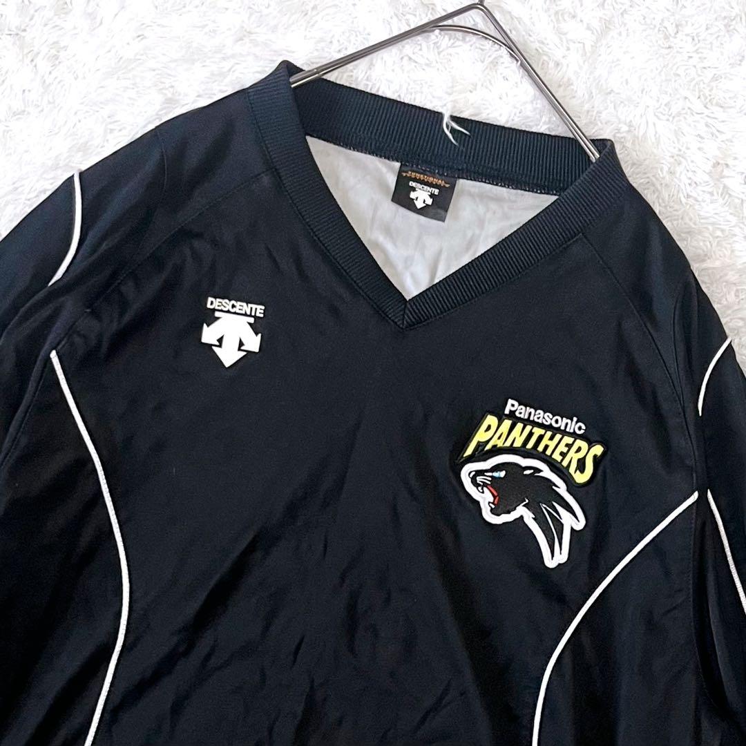 デサント パナソニックパンサーズ ピステ 刺繍ワッペン ブラック L