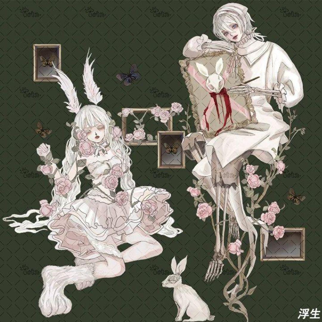 ✩再販✩J843＃浮生(PET)兔兔酱手帳切り売り海外人物マステ女の子男の子