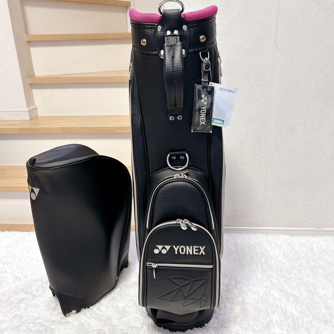新品未使用タグ付き YONEX ゴルフバッグ キャディバッグ ネームプレート付き