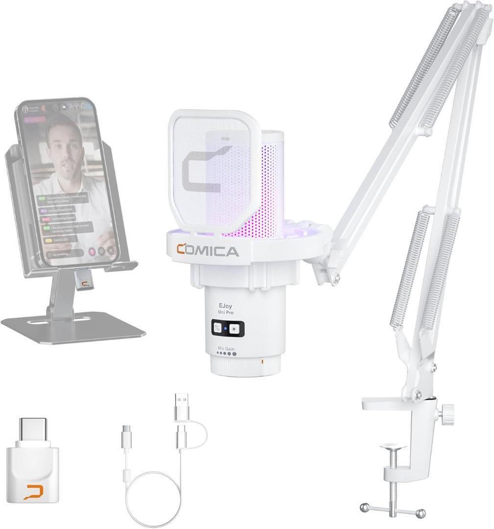 ワイヤレスUSBコンデンサーマイク ゲーミングマイク マイクセット ブームアーム