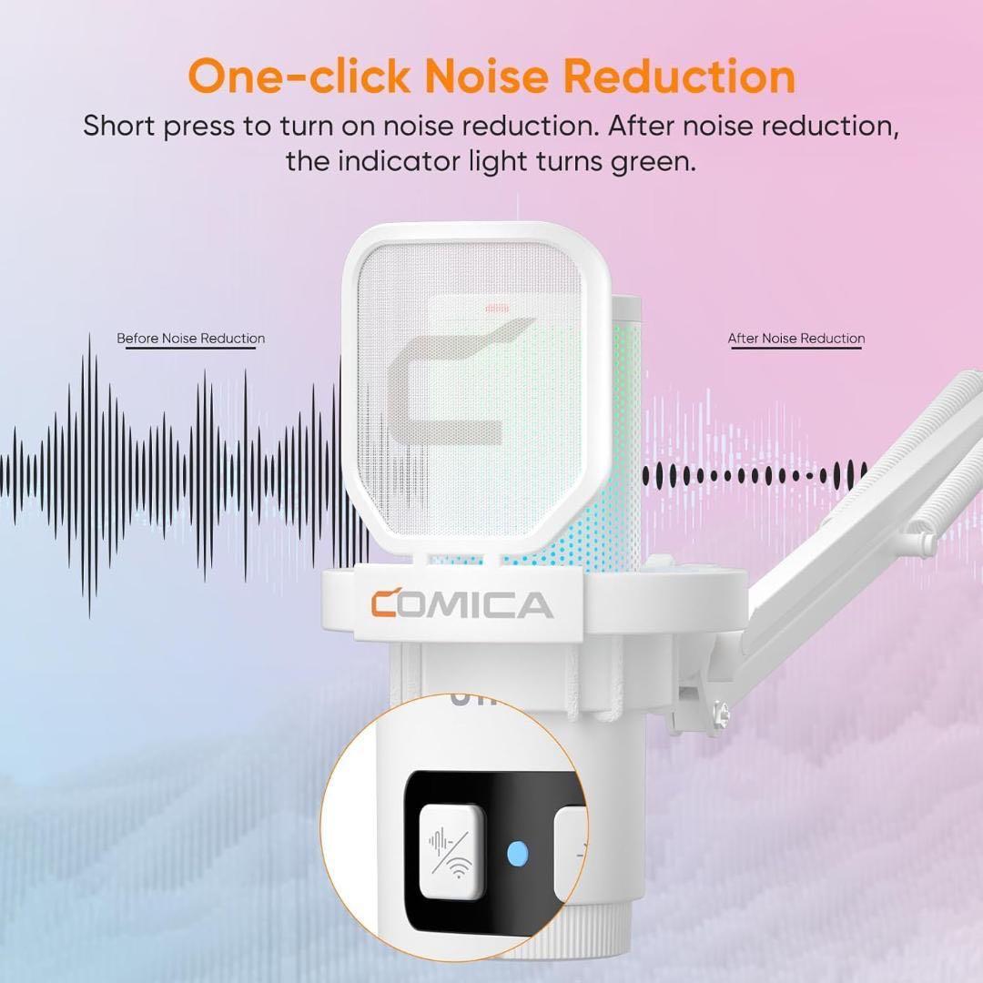 ワイヤレスUSBコンデンサーマイク ゲーミングマイク マイクセット ブームアーム