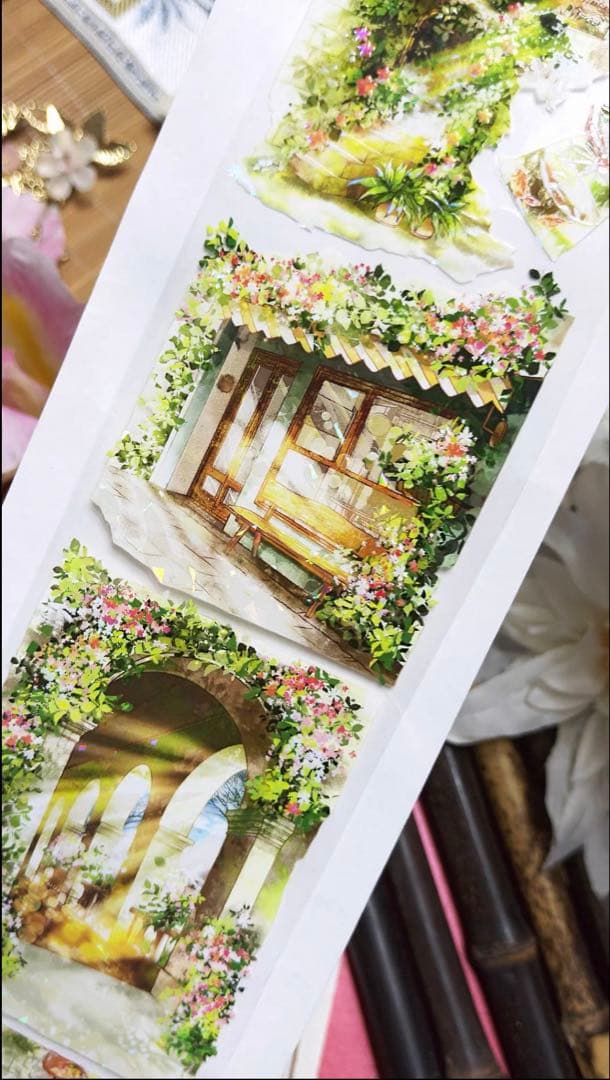 贝壳光 7cm×5m 光语花屋 海外マスキングテープ 海外マステ