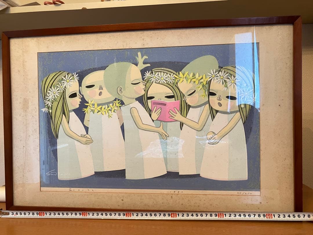 【真作】池田修三「花のコーラス」1980年 大判木版画 画廊　版画 絵画