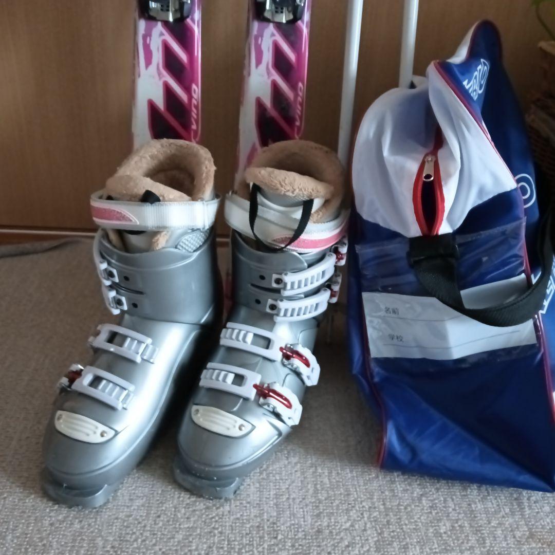 スキー板セット・ブーツ（専用袋付）・ストック　150㎝・24.5㎝