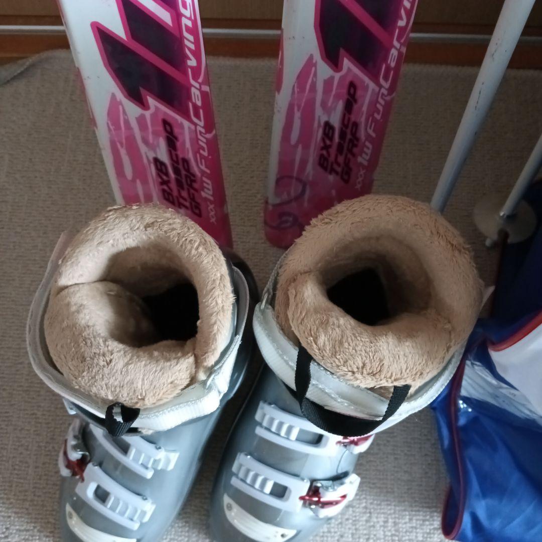 スキー板セット・ブーツ（専用袋付）・ストック　150㎝・24.5㎝