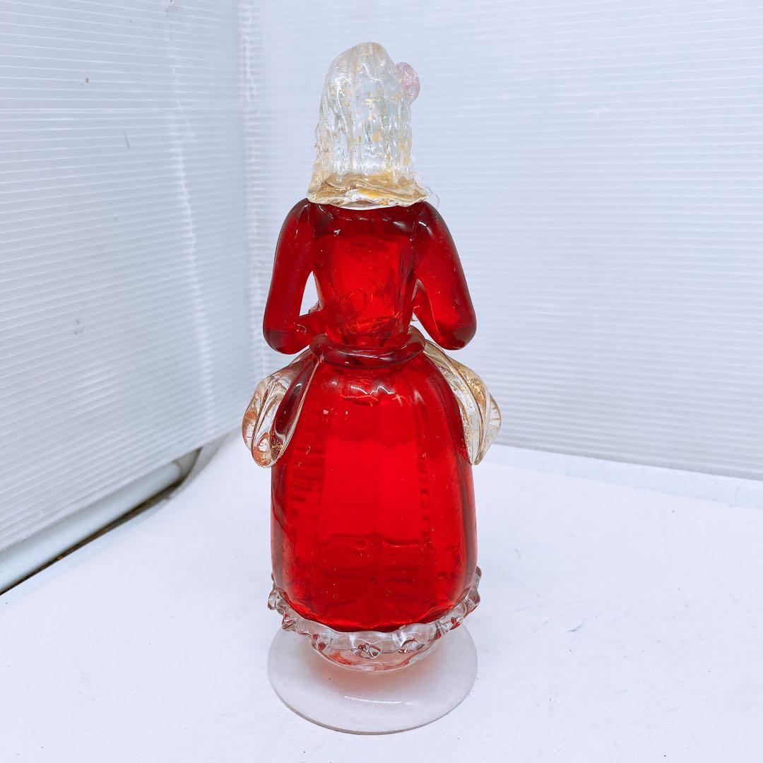 ベネチアンガラス ムラーノ 貴婦人 フィギュリン 高さ約18cm ガラス工芸品