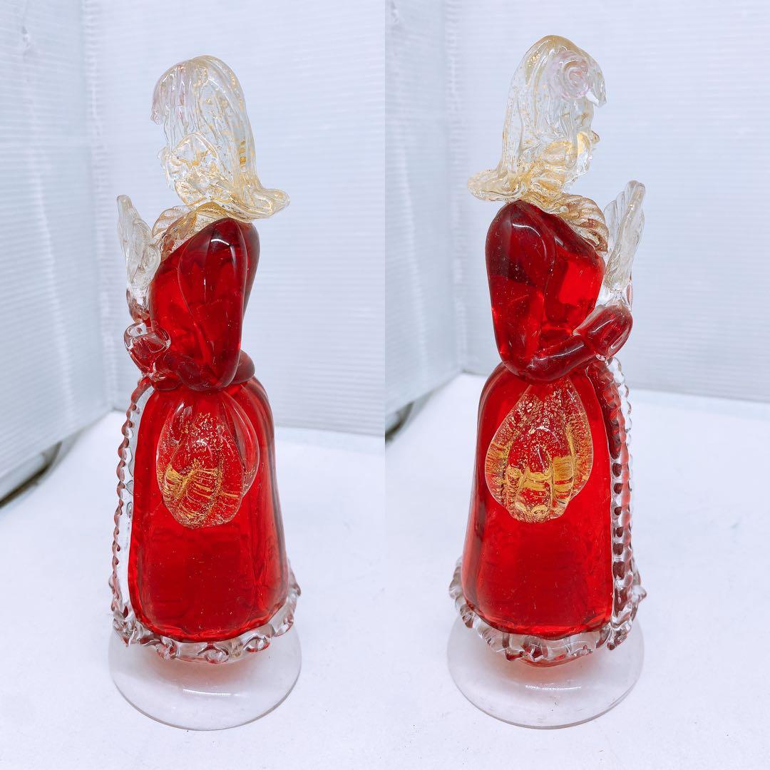 ベネチアンガラス ムラーノ 貴婦人 フィギュリン 高さ約18cm ガラス工芸品