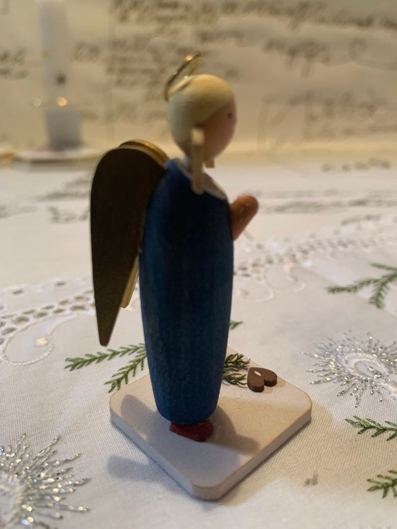 ドイツ木製人形　美品レアなギュンターライヒェル社のお祈りする天使の女の子可愛い！