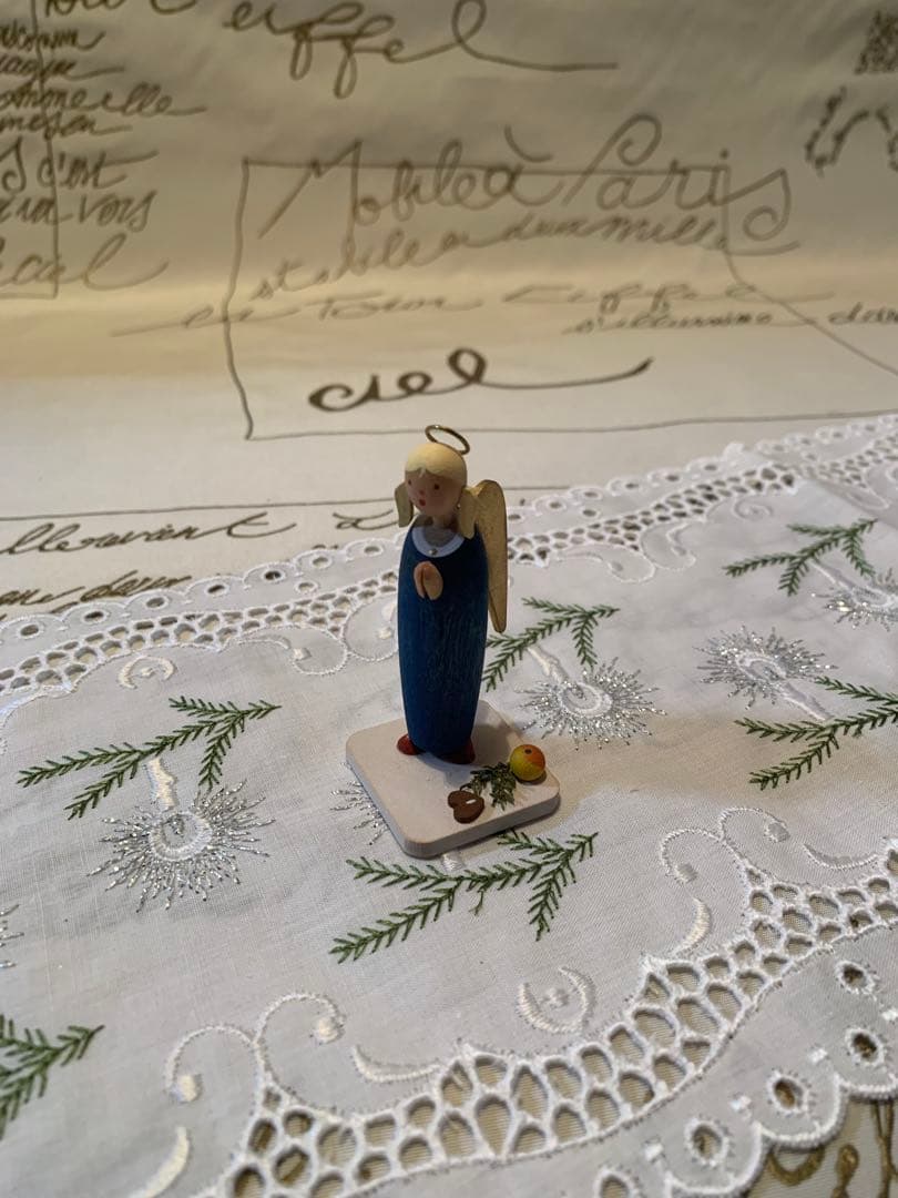 ドイツ木製人形　美品レアなギュンターライヒェル社のお祈りする天使の女の子可愛い！