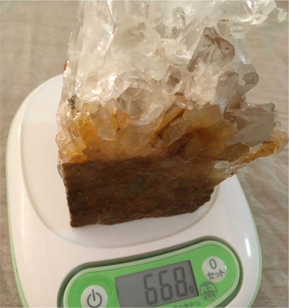 ヒマラヤ水晶　クラスター　原石　黄身