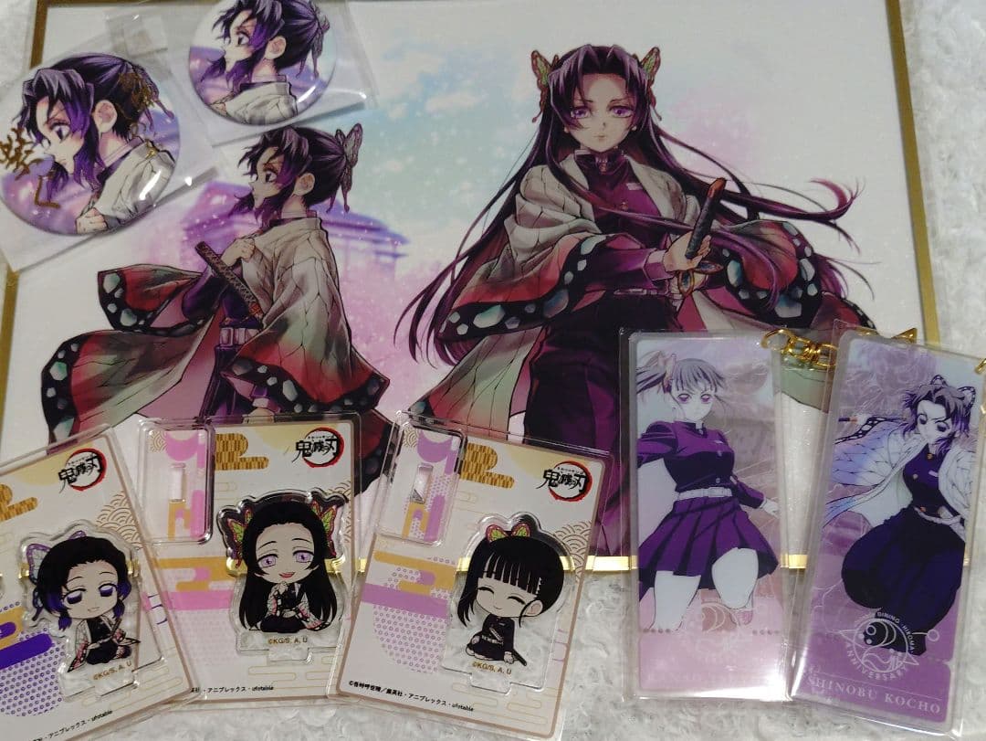 鬼滅の刃 WEBSHOPくじ 繋ぐ しのぶとカナエ B賞 アクリル色紙 合計8点