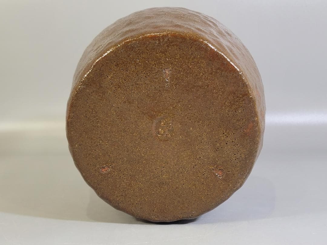 茶道具 初代 小川長楽作 瓢花生 二代識箱 美品 DT418