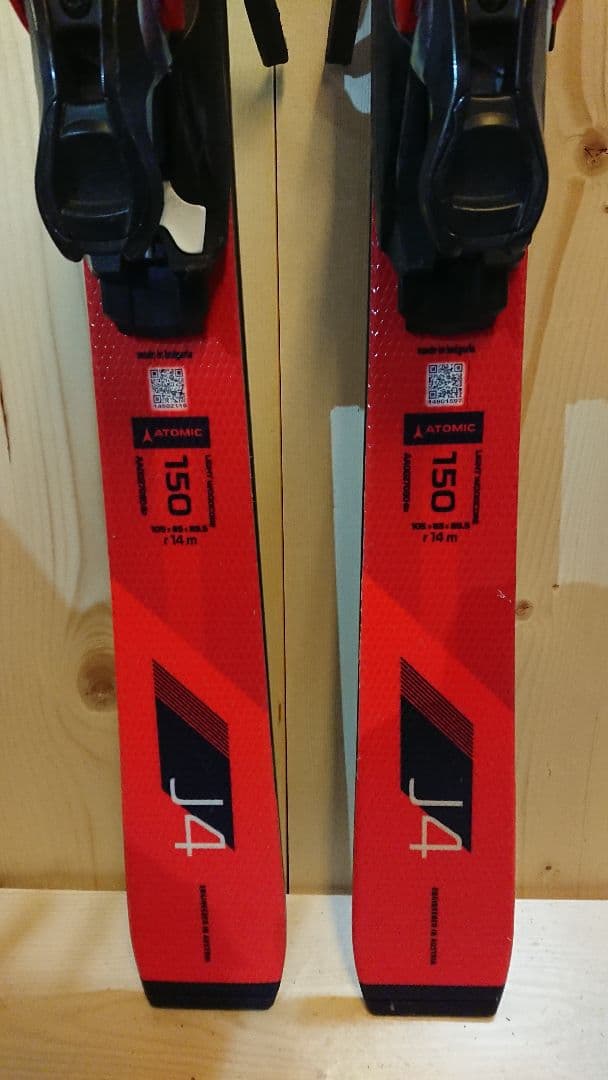 ATOMIC J4 150㎝①簡単調整ビン229～336㎜ アトミックスキー板