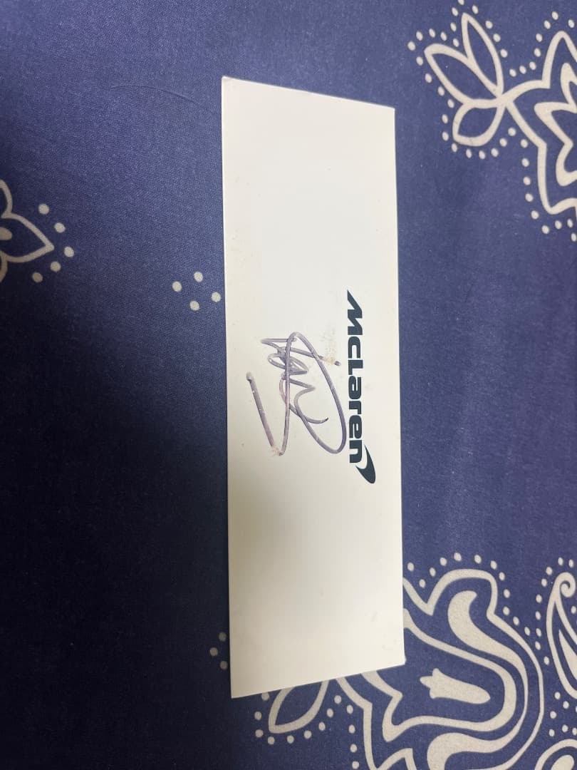 McLaren MCL34 Lando Norris サイン入りボード付き