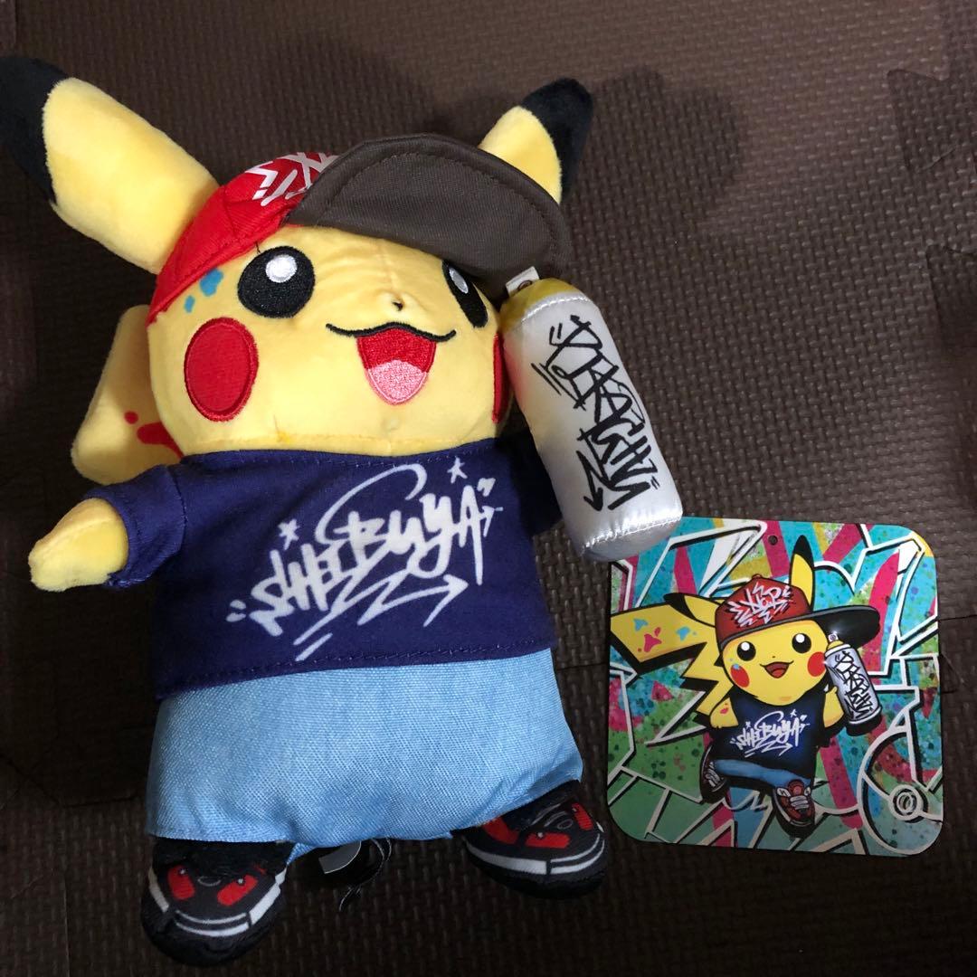 ポケモンセンターシブヤ限定　グラフィティーアーティスト風　ピカチュウ　ぬいぐるみ