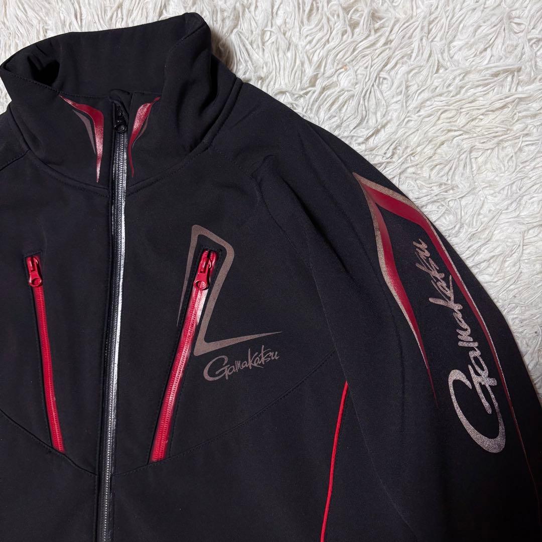 gamakatsu フィッシング用 ソフトシェルスーツ 上下 ブラック M