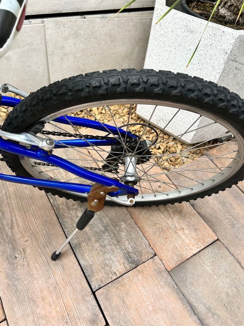 マウンテンバイク 青 サスペンションフォーク