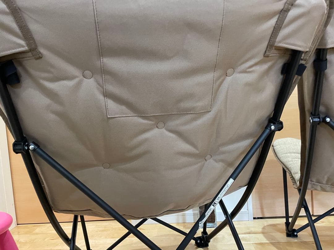 グレー系ファブリック折りたたみチェア2脚セット