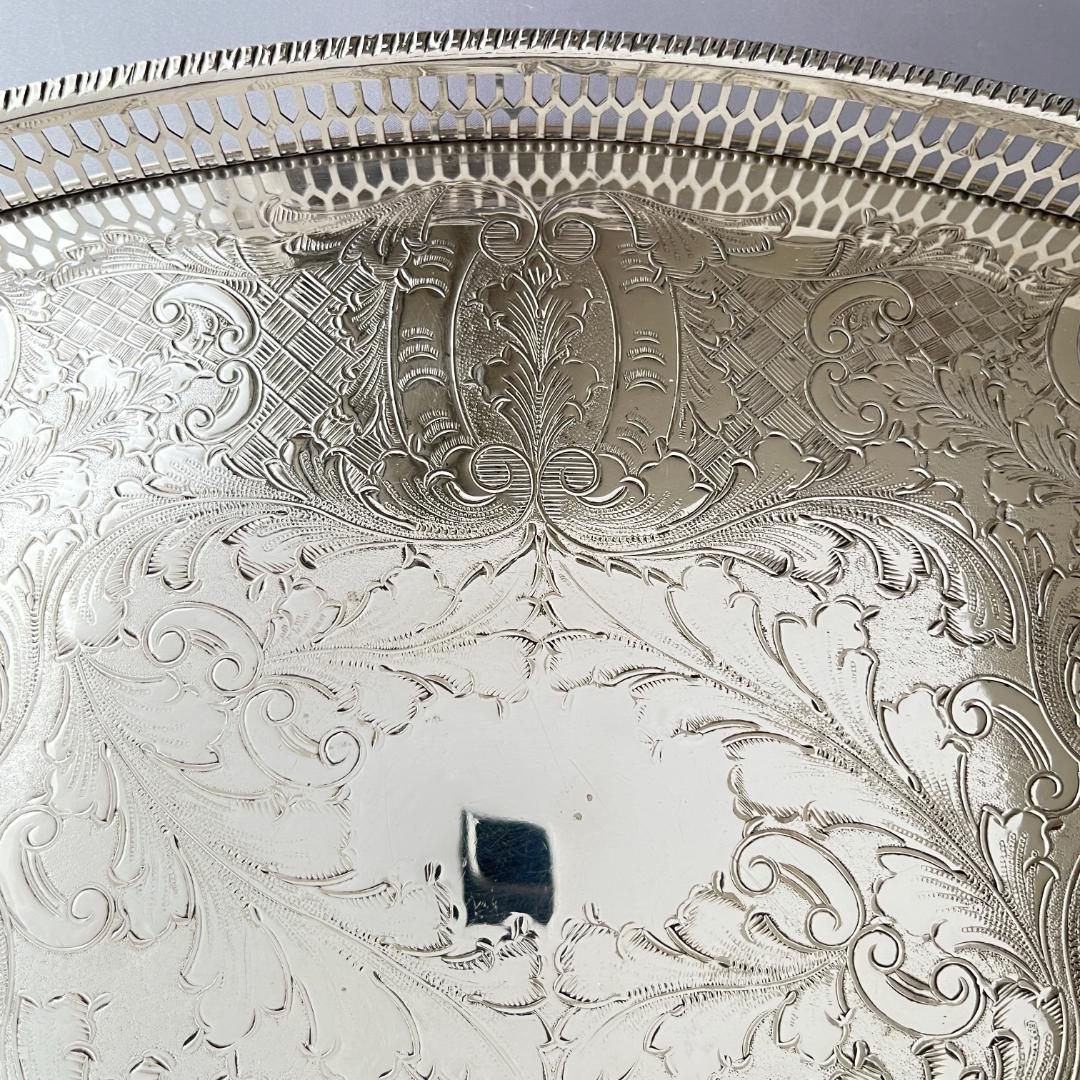 【Viners】 ギャラリートレー オーバル型 38cm 【シルバープレート】