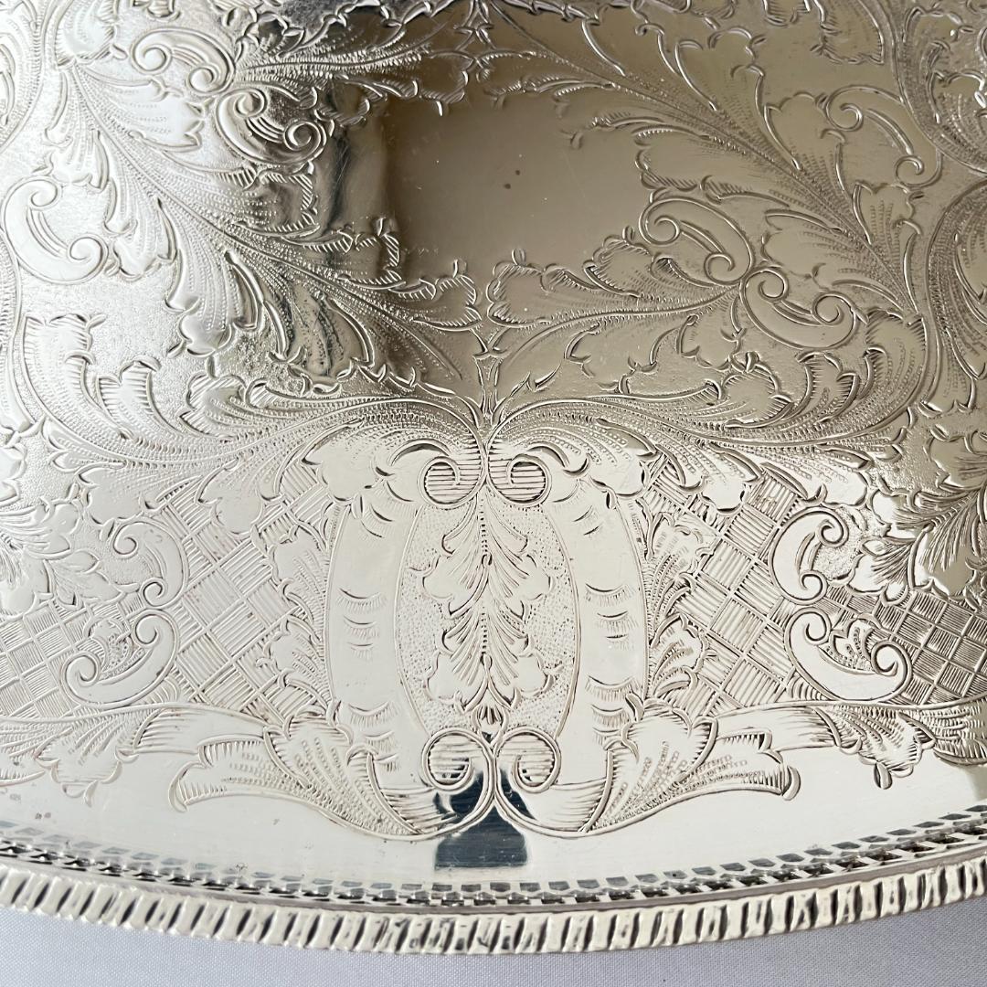 【Viners】 ギャラリートレー オーバル型 38cm 【シルバープレート】