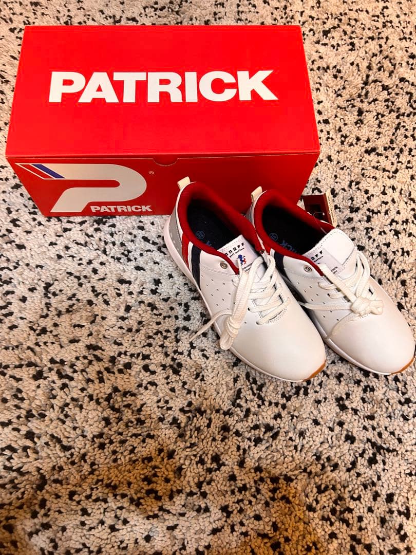 新品 ONOFF×PATRICK ゴルフシューズ ホワイト/レッド