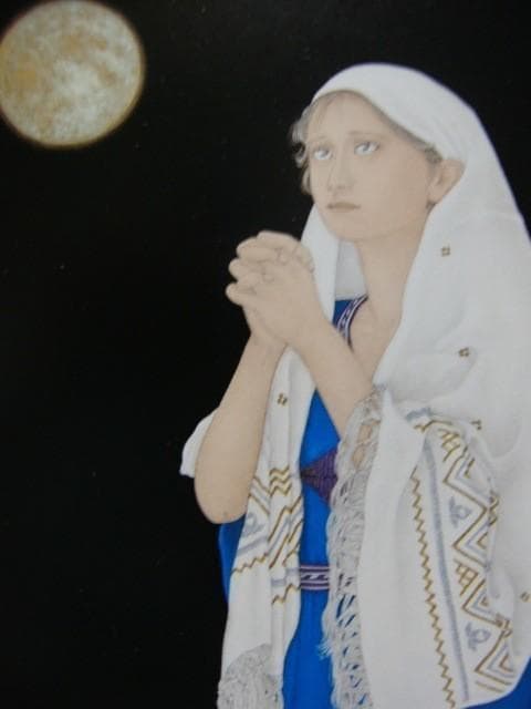 栗原喜衣子【祈る人】希少画集画、状態良好、新品高級額装付