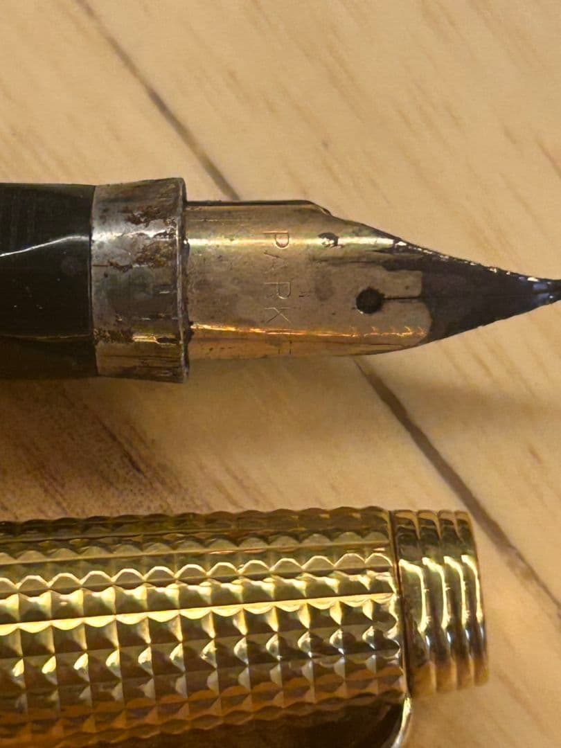 14K PARKER パーカー　ゴールド 万年筆 ダイヤモンドカット フランス製