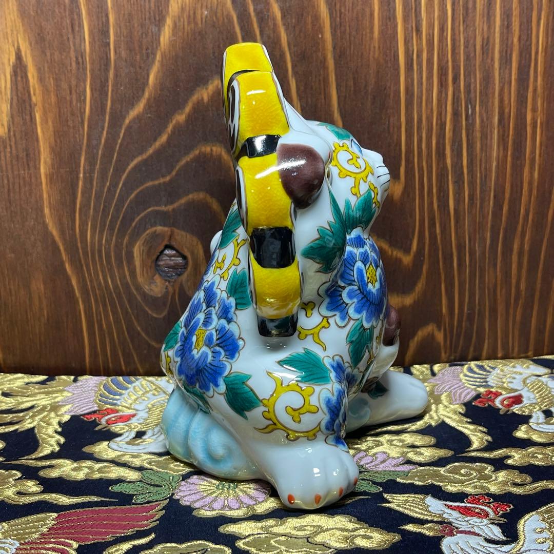 限定品【願いが叶う】【風神雷神図】【九谷焼】雷神 招き猫 作家:糠川孝之 八幡窯