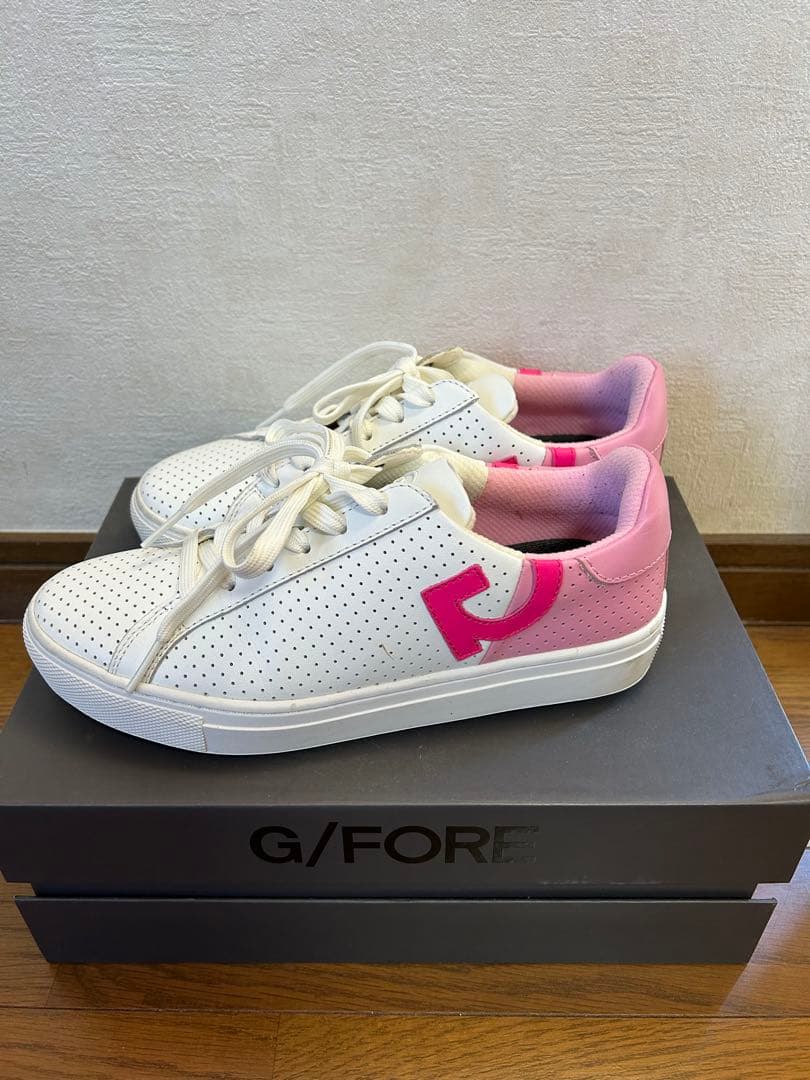 G/FORE スニーカー 23cm ホワイト/ピンク