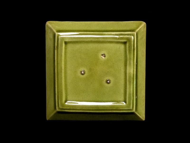 珉平焼　淡路焼　蔦図に網代の図　手塩皿　角皿　２枚　C386 AS-CIh