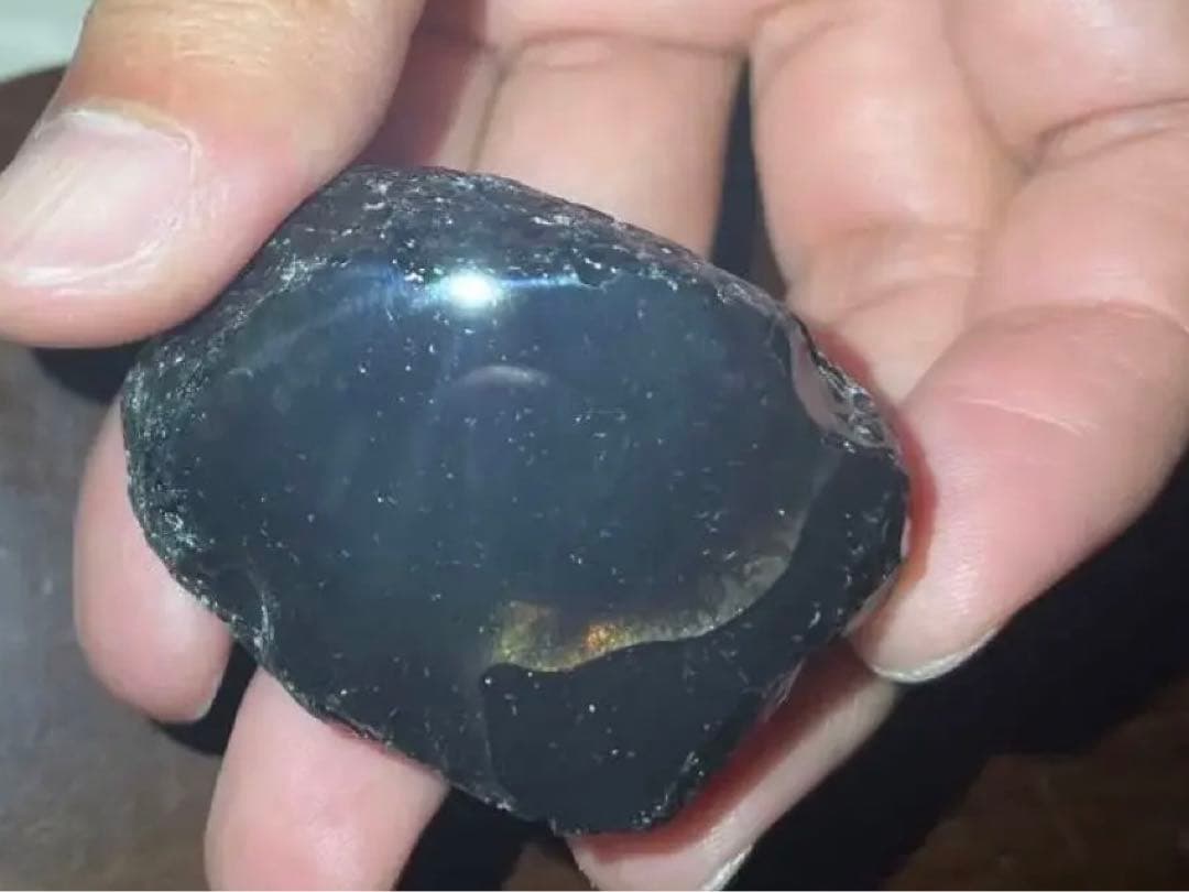 研磨品　十勝石玲瓏　ゴールデンレインボーオブシディアン