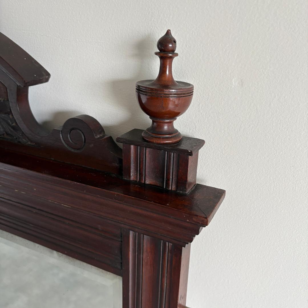 大きめ 英国ア ンティーク ミラー ペディメント装飾×ヴィクトリアン