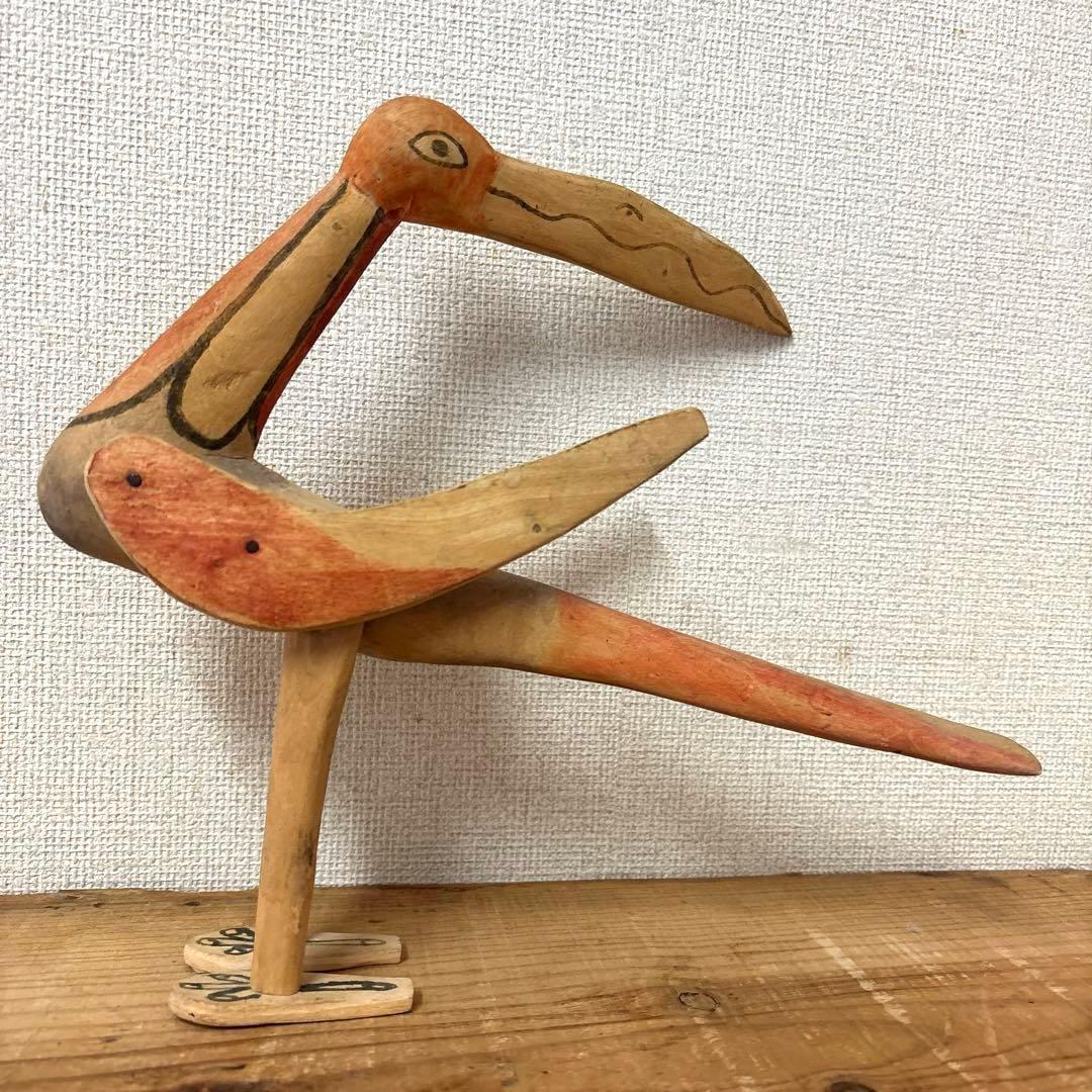 オアハカンウッドカービング2体　期間限定出品　メキシコの民芸　ビンテージ