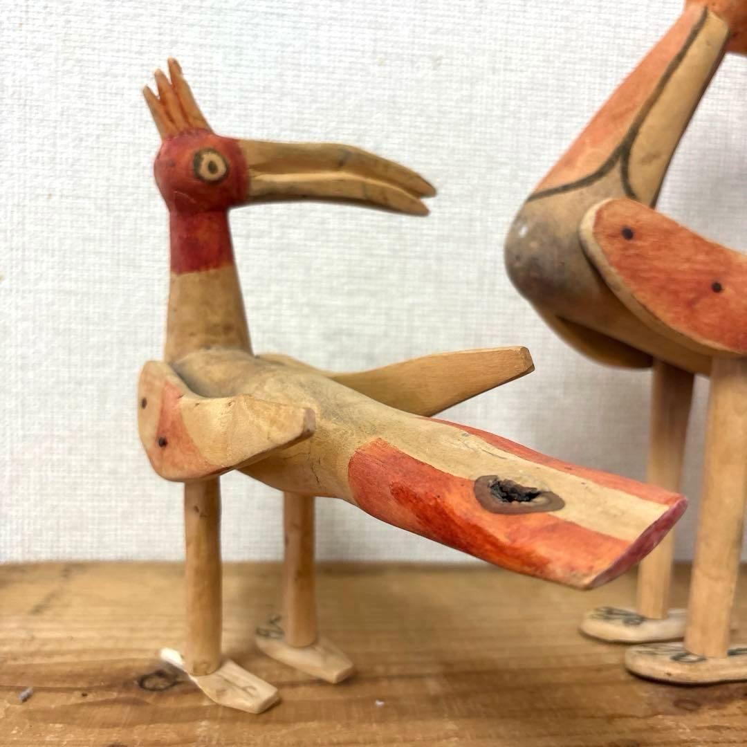 オアハカンウッドカービング2体　期間限定出品　メキシコの民芸　ビンテージ
