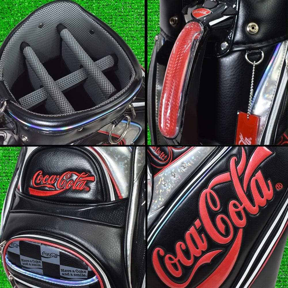 コカ・コーラ ハイグレード キャディバッグ９型【黒×赤】新品！