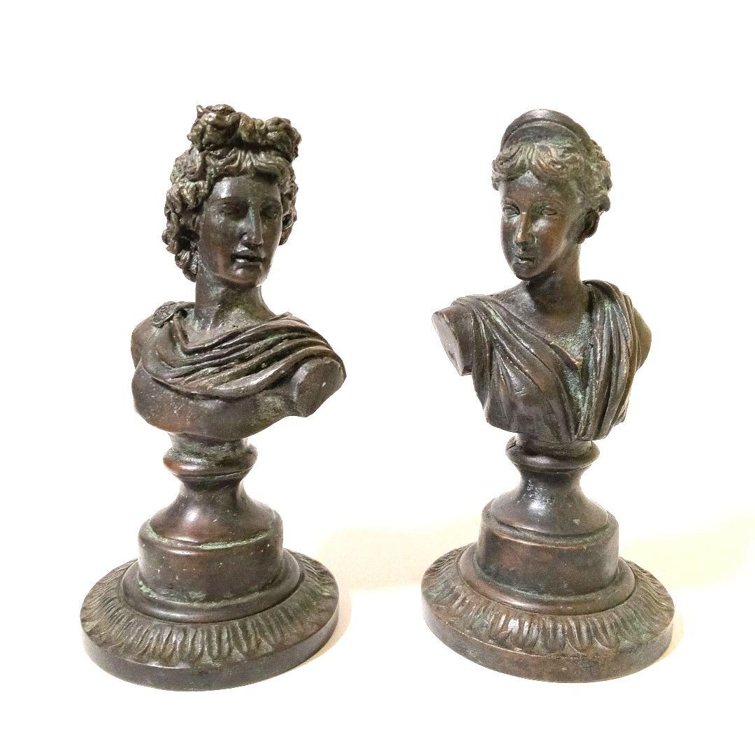 西洋ヴィンテージ 青銅像 胸像 彫刻 置物 時代物 アンティーク ブロンズ像