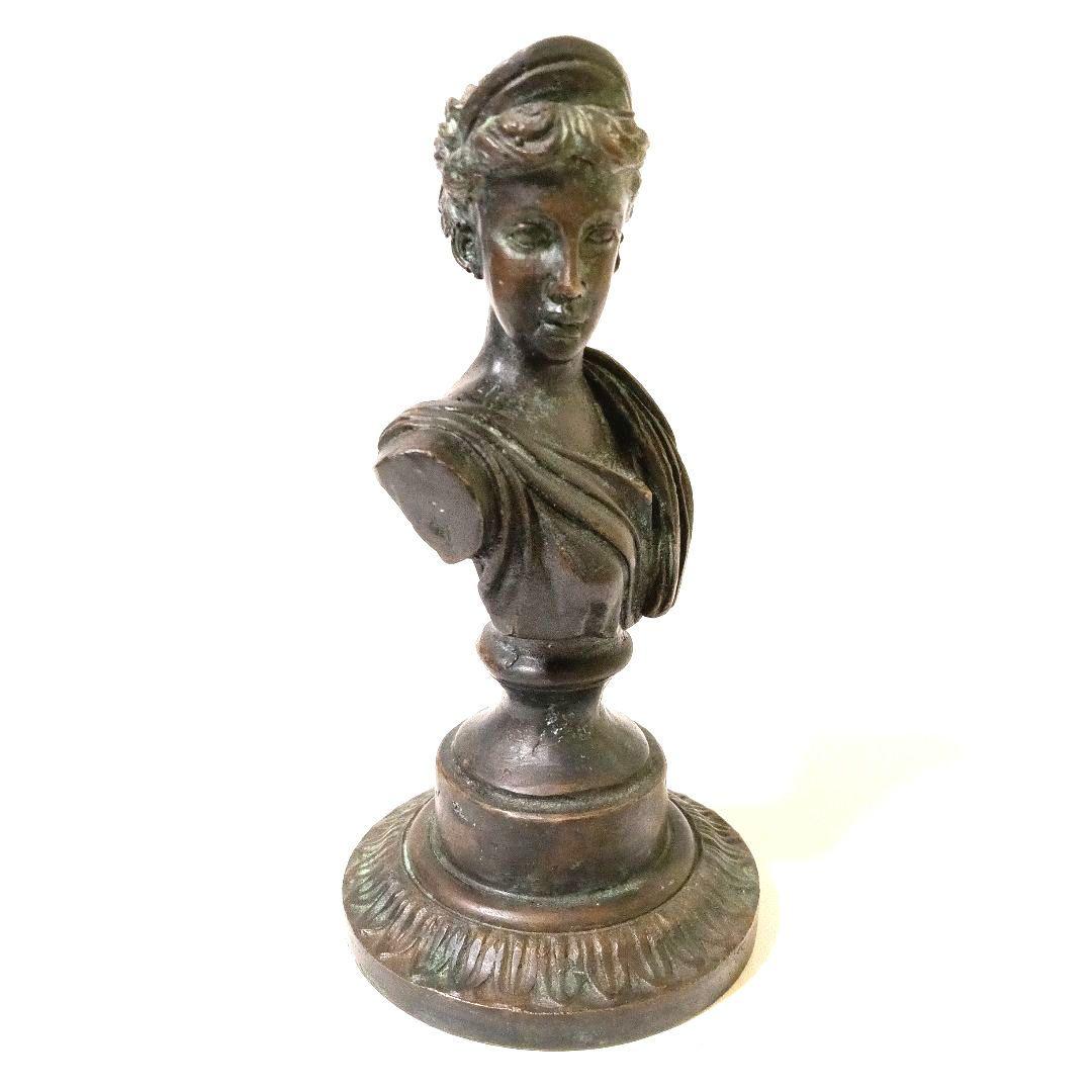 西洋ヴィンテージ 青銅像 胸像 彫刻 置物 時代物 アンティーク ブロンズ像