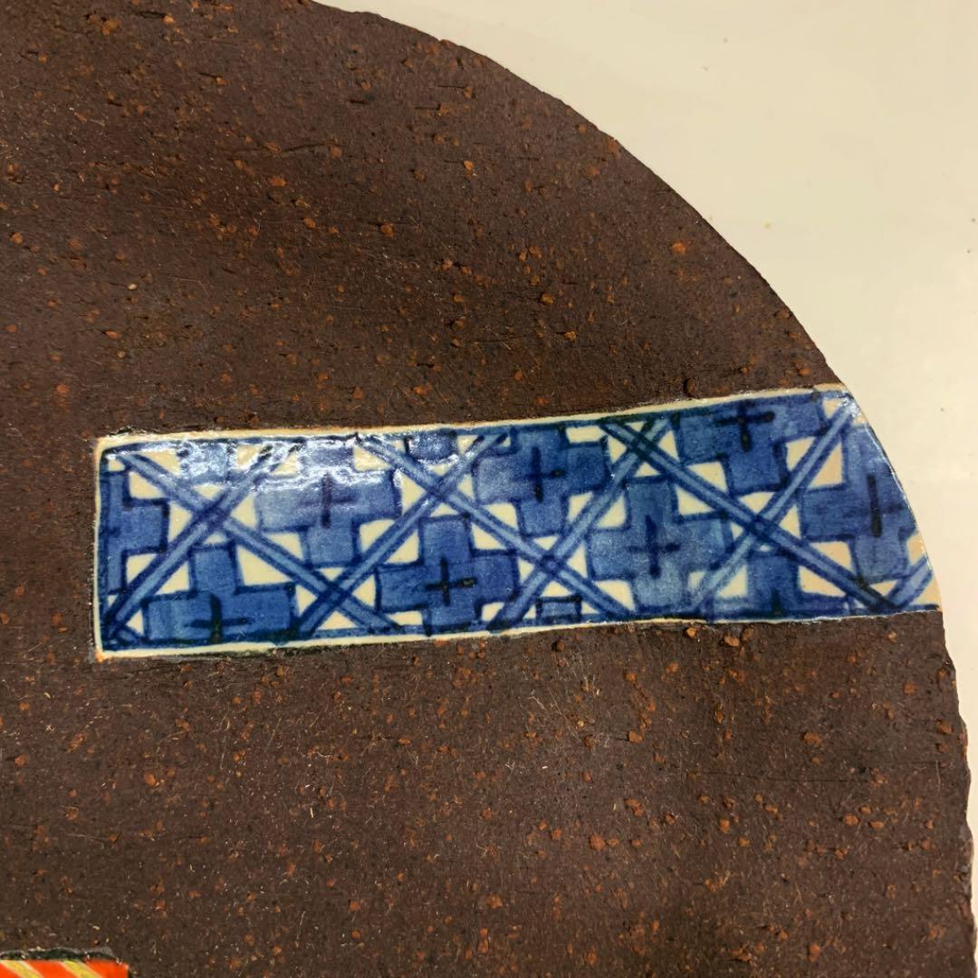 【銘々皿　九谷焼　象嵌色絵】中村梅山　共箱