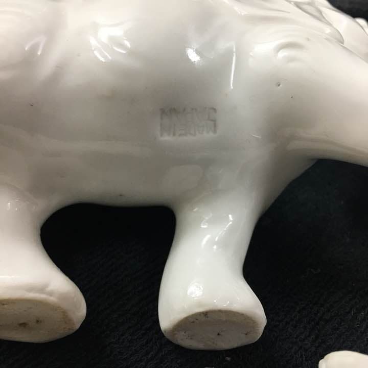 白磁 メイドインジャパンのゾウさん親子セット