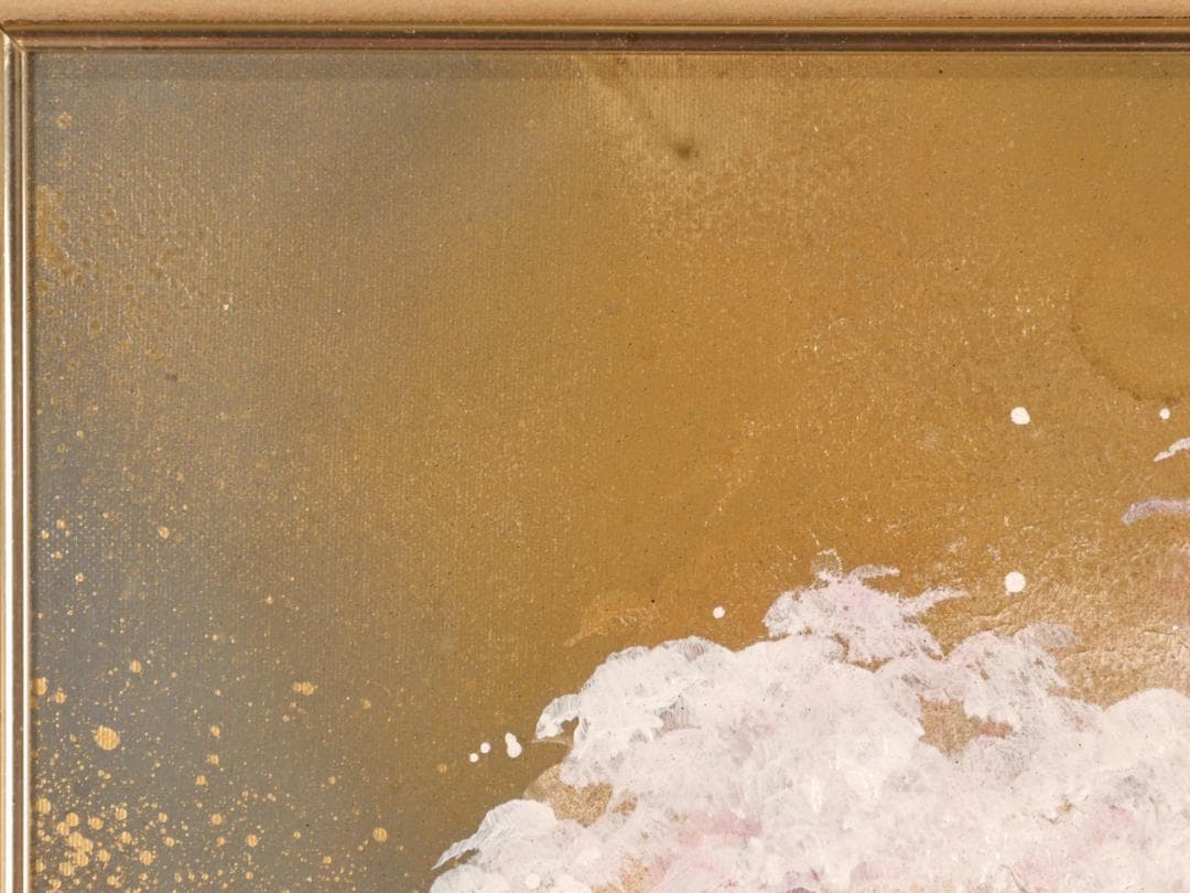 【真作】　立川広己 「 夫婦桜 」　F4号　油彩　直筆サイン　一枚の繪