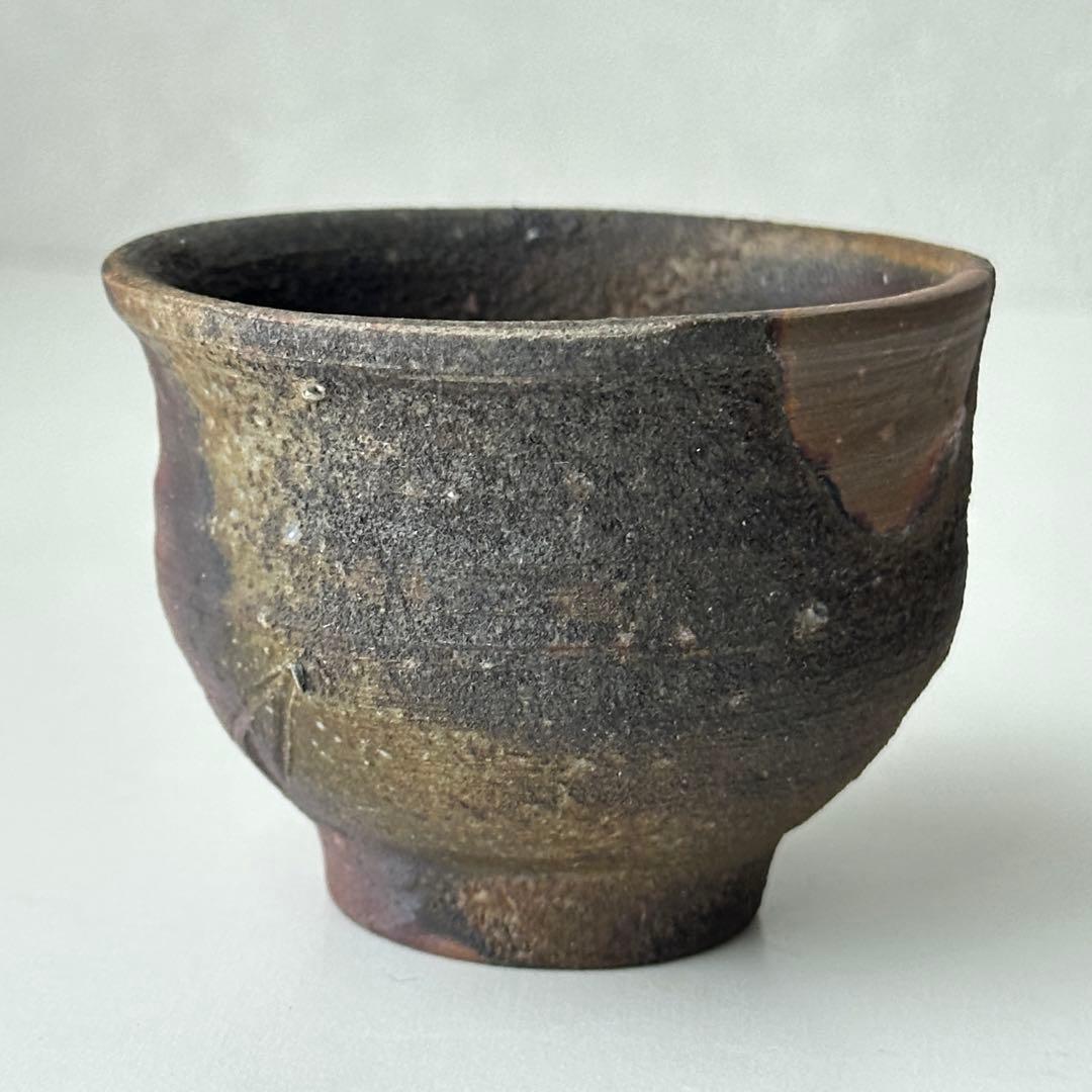 藤原雄 備前 酒器 牡丹餅 ぐい呑 共箱